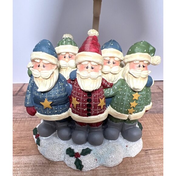 Vintage Santa Claus Christmas Candle Holder Lamp With Frosted Shade - Picture 2 of 11